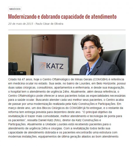 CLIPPING -- KATZ CONSTRUÇÕES EM BH E NOVA LIMA